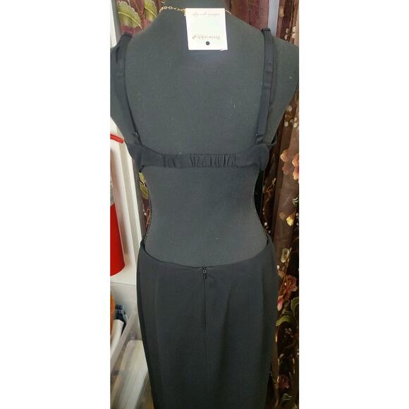 Reformation Midi Dress Size 10 Black Cutouts - Picture 7 of 15